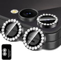 for Samsung Galaxy Z Flip 7 Camera Lens Protector, Individual Metal Ring Tempered Glass Lens Cover, [Strong Adsorption] Scratch Resistant Ultra-Thin HD Clear Lens Cover, 1 Set-Black Diamond by Btscase
