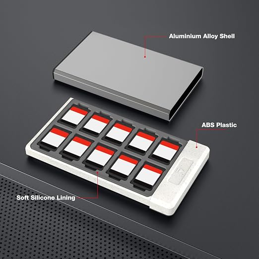 HEIYING Switch Game Case with 40 Precise Slots for Switch 2 / Micro SD Card | Portable Game Card Case, Metal Shell with Soft Silicone Lining, Precise Slots, Magnetic Closure for Easy Storage & Access - Image 4
