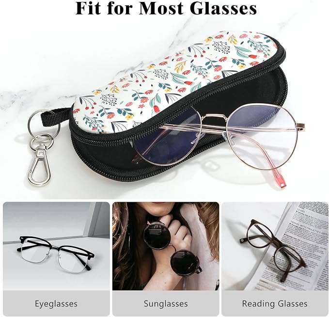 MoKo Sunglasses Soft Case Ultra Light Neoprene Zipper Eyeglass Case for Men Women - Image 4