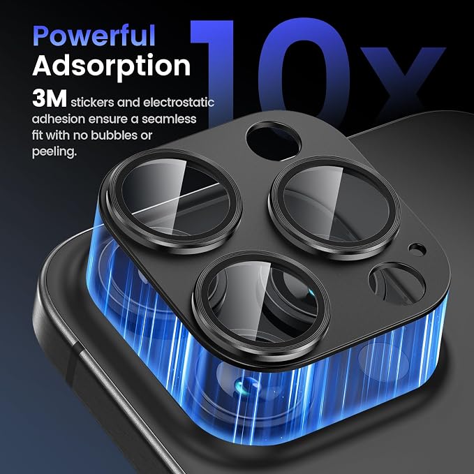 Tensea for iPhone 15 Pro Max/iPhone 15 Pro Camera Lens Protector | Metal Aluminum Alloy Tempered Glass Cover Camera Screen Protector Accessories, Case Friendly - Image 6