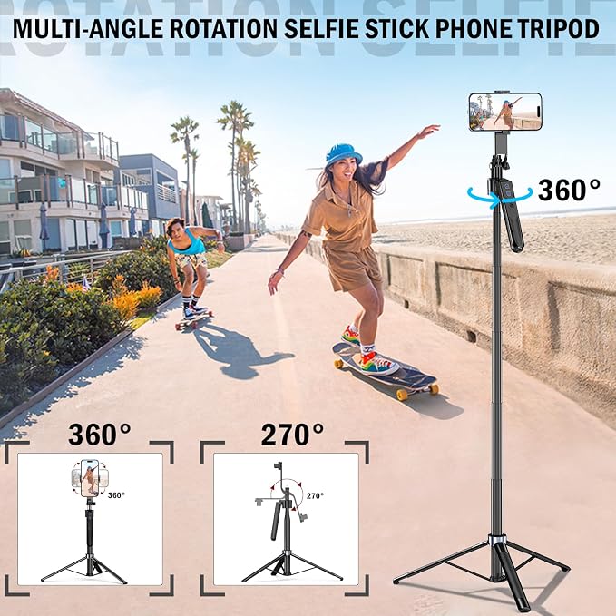 Auto Face Tracking Tripod 360 Rotation with Stand,Android and iPhone Tripod Holder with Remote and Gesture Control, No App,Built-in Tracking Camera Selfie Stick for Vlog Video Recording Tiktok - Image 5