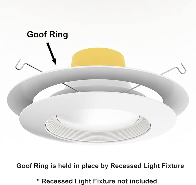 5 Pack Gloss White Goof Trim Ring for 8" Inch Recessed Can Lighting Down Light, Outer Diameter 8.6 Inches, Inner Diameter 6.2 Inches - Image 7