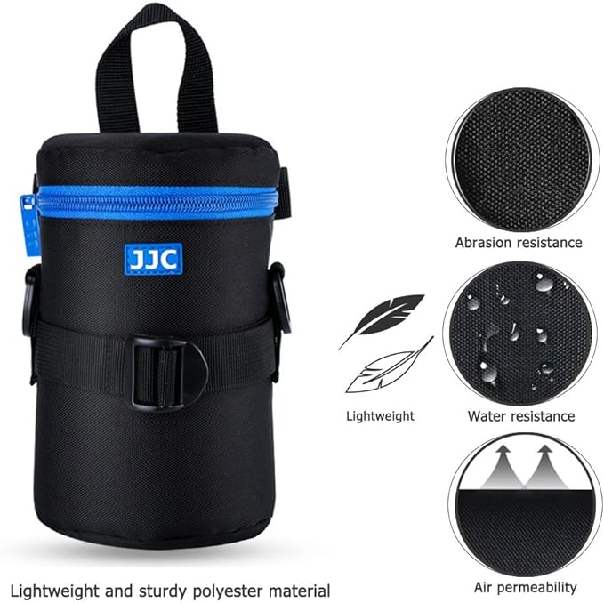 JJC Deluxe Lens Case Pouch Bag for Camera Lens Below 3.15" x 6.1"(D x L) | for Canon EF 75-300mm f4.5-5.6/EF 24-105mm f4L/RF 75-300mm f4-5.6, Nikon AF-S 24-70mm f2.8/70-300mm f4.5-6.3G Lens & More - Image 2