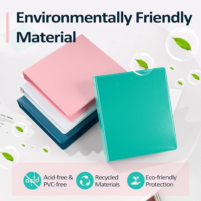 BinderX 3 Ring Binder 1.5 Inch, 1.5" Clear View Binder, Aqua Blue, Letter | Extra Durable, PVC-Free, Customizable, Interior Pockets, 325-Sheet Capacity, Eco-Friendly, Reinforced Hinge, School, Office - Image 2