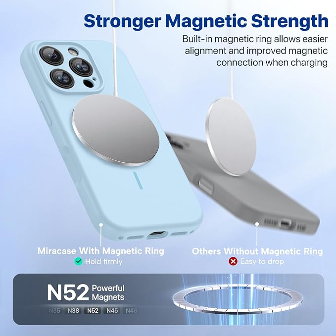 miracase Magnetic for iPhone 16 Pro Case, [Soft Anti-Scratch Microfiber Lining], Compatible with MagSafe, Liquid Silicone Case Shockproof Drop Protection Phone Case for 16 Pro,Clove Purple | Compatible with MagSafe, Soft Microfiber Lining, Liquid Silic... - Image 3