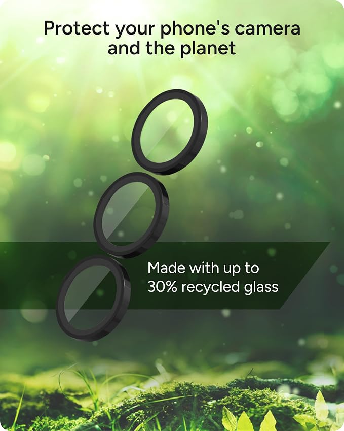 ZAGG Glass Elite Anti-Reflective Samsung Galaxy S25 Camera Lens Protector – Anti-Glare Technology, Maximum Impact & Scratch Resistance, Smudge-Free Surface, Recycled Materials - Image 7