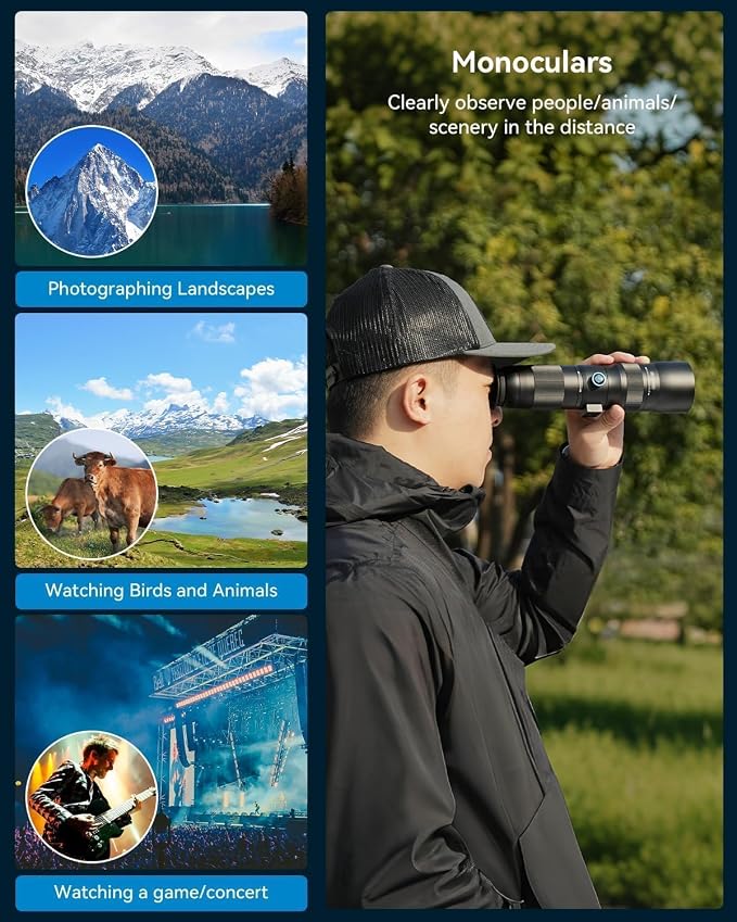20-60X Zoom Telephoto Lens, Evil Eye High Power HD Telephoto Phone Lens with Tripod and Universal Phone Clip for iPhone 16/15/14/13 Series, Samsung, Android Phone and Most Smartphone - Image 5