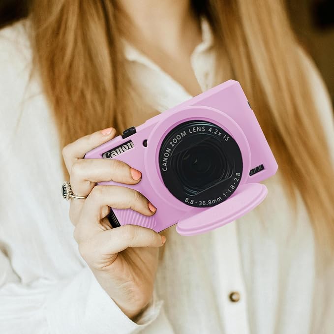 Easy Hood Camera Case for Canon Powershot G7X Mark III Camera(Light Pink) | With Removable Lens Cover,Soft Silicone Protective Case,Anti-Scratch,Slim Fit,Enhanced Grip,Lightweight Camera Accessories - Image 7