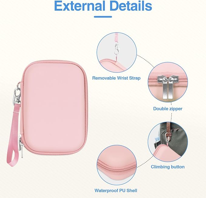 EMART Pink Digital Camera Case Small Camera Bag Fit Camera Size<6"x4"x0.9" | Camp Snap Camera Case with Anti-Shock Bubble for KODAK PIXPRO FZ55/CAMKORY/Lecran, Perfect for Travel, Daily Use (Case Only) - Image 3
