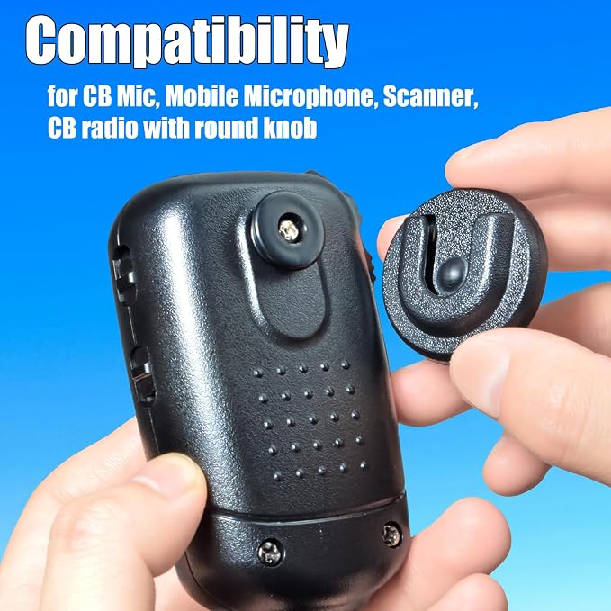 Universal Ham CB Radio Microphone Hanger, Round Knob Mic Holder Mount with Hook and Loop Fastener for Motorola HLN9073B CDM1250 CDM750 GM300 M1225 GM3688 GTX800 Kenwood TK768G TK868G TM471A - Image 3