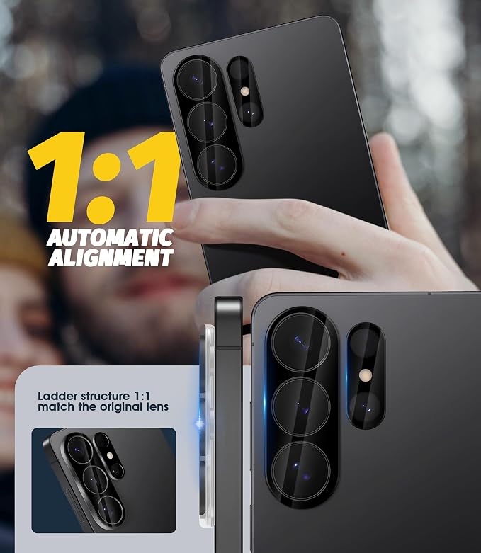 Orzero (3 Pack) Camera Lens Protector Compatible for Samsung Galaxy S26 Ultra, Protector de Cámera Tempered Glass 9H Precise Camera Cutouts Anti-Scratch Does Not Affect Night Shots and Flash - Image 4