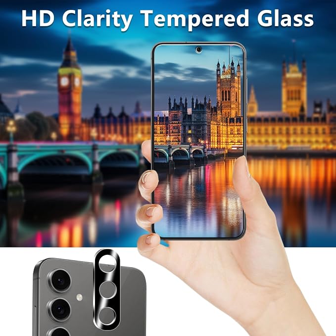 2 Pack Screen Protector for Samsung Galaxy S24 Plus Tempered Glass | with 2 Pack Camera Lens Protector, Anti Scratch, Bubble Free - Image 4