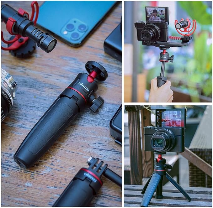 MT-08 Black Mini Tripod for Camera, 1/4" Screw Universal Tripod | Compatible with DJI OSMO 360/Pocket 3/Pocket 4/4Pro/Luna/Insta 360/Xtra/Sony, Extendable Handheld Vlogging Video Table Stand - Image 3