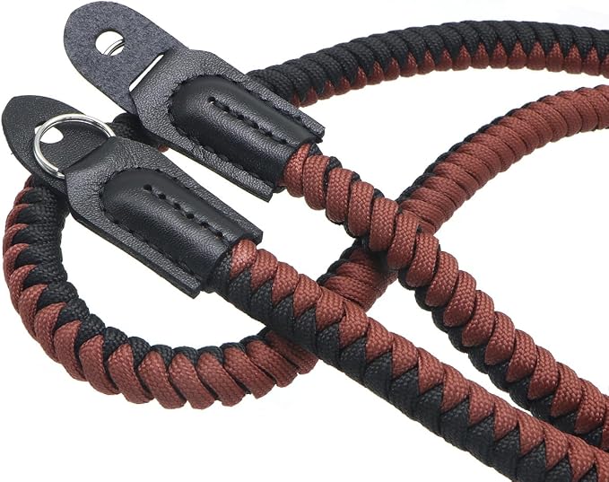 Paracord Camera Strap Long Camera Neck Shoulder Strap for SLR DSLR Digital Mirrorless Cameras 47inch/120cm Black Brown - Image 3