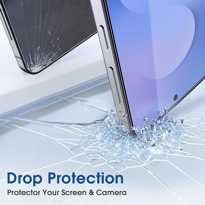 amFilm OneTouch for Samsung Galaxy S25 FE Screen Protector Tempered Glass | Auto-Alignment, 30s Install, Bubble Free, Scratch & Drop Protection, HD Clear, Camera Lens Protector, 2+2 Pack (S25E-6.7'') - Image 5