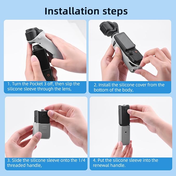 BRDRC Pocket 3 Silicone Cover, For Xtra Muse Protective Case Lens Protector Scratch-Resistant Sleeve Skin Compatible with DJI OSMO Pocket 3 Creator Combo/Xtra Muse Accessories (Black) - Image 7