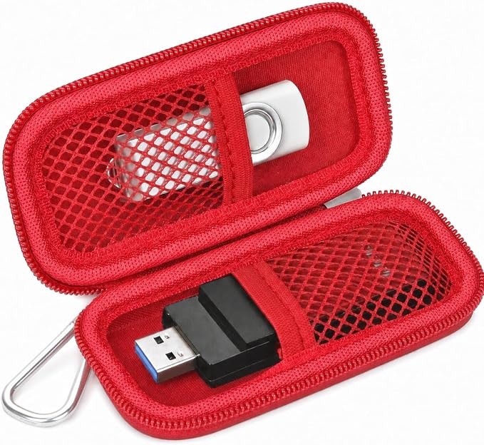USB Flash Drive Case for SanDisk for Samsung, for SD/SDXC/SDHC Memory Cards | for Buffalo External 1.0TB Portable SSD, Mini Electronic Accessories Organizer, Office/Travel Use, Thumb Drive Bag Only by Casmilee