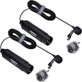 COMICA XLR Microphone CVM-V02O 2 Pack 14.76 fts Phantom Power Omni-Directional Lavalier Lapel Microphone for Canon Sony Panasonic Camcorders Zoom H4n H5 H6 Tascam DR-40 DR-60D DR-70D DR-100 Recorders by COMICA