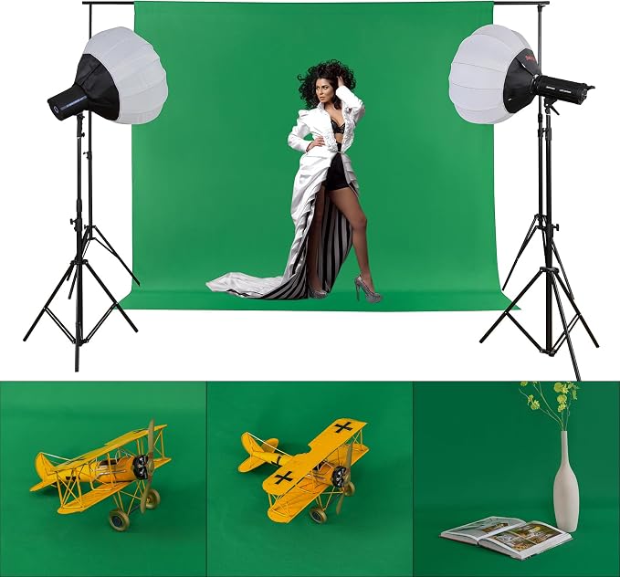 Joccun 8X10FT Green Backdrop Background for Photography,Polyester Backdrop Curtain Background Screen for Photography,Photoshoot,Video Recording,Studio(8X10ft,Green) - Image 4
