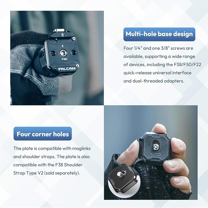 FALCAM F38 Quick Release Kit V2, Quick Release System, Base and Plate with 1/4" and 3/8" Screw Thread for Tripod, Monopod, Stabilizer, Slider - F38B3404 | Quick Release System, Base and Plate with 1/4" and 3/8" Screw Thread for Tripod, Monopod, Stabili... - Image 4