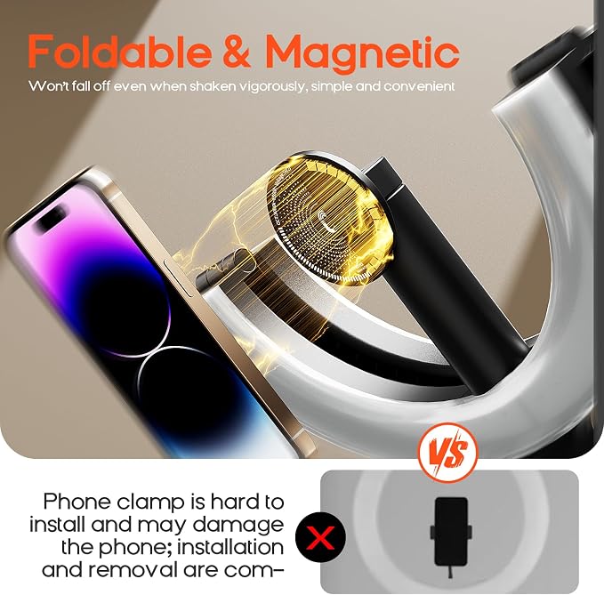 10" Magnetic Ring Light Overhead Camera Phone Mount, XINBAOHONG LED Selfie Light with Stand and Phone Holder, Rechargeable Desk Light for Video Recording（Standing） - Image 4