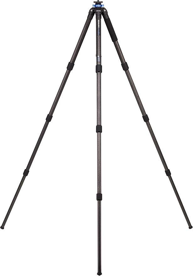 Benro Mach3 9X Carbon Fiber Series 4 Extra Long Tripod, 4 Section, Twist Lock Legs, 82.9" Maximum Height, 44.1 lb. Load Capacity- Black (TMA48CXL) | 9X Carbon Fiber with 50lb load capacity and twist locks for photography, videography and outdoor shooting by Benro