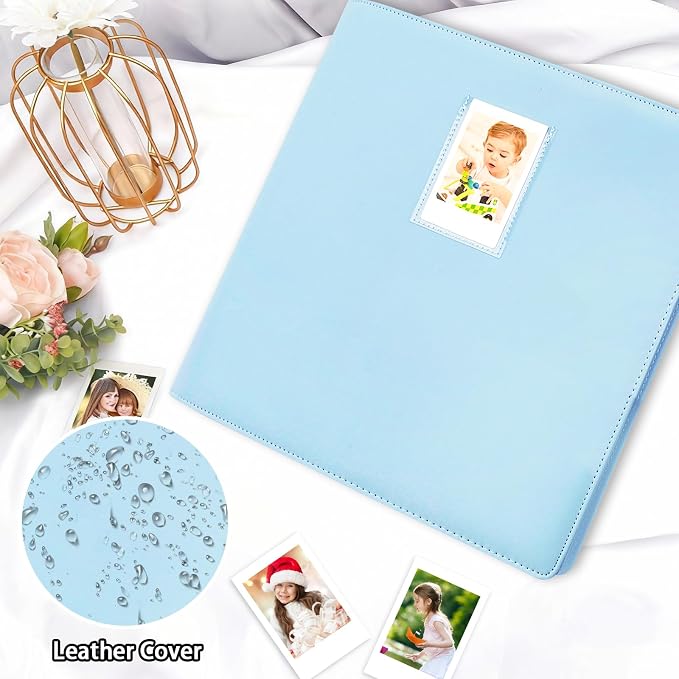 Veicevol 640-Pocket 2x3 Photo Album for Instax Mini and Polaroid, Blue | PU Leather Cover Keeps, Fits Instax Mini and Polaroid 2x3 Photos, Protects Travel, Wedding and Family Memories - Image 6