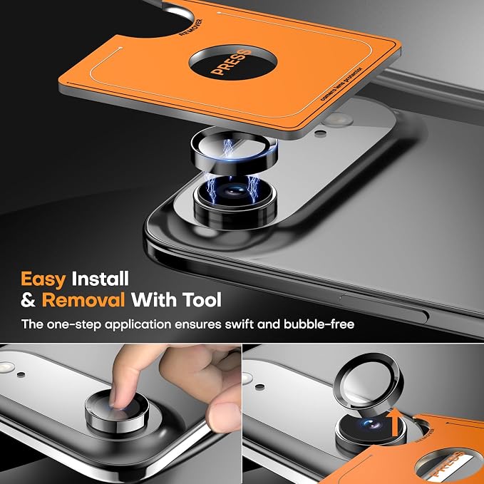 for iPhone Air Camera Lens Protector- Space Black | 9H Tempered Glass, Metal Individual Camera Cover, Accessories, Anti-drop, Case Friendly, HD Clear, Anti-Scratch - Image 7