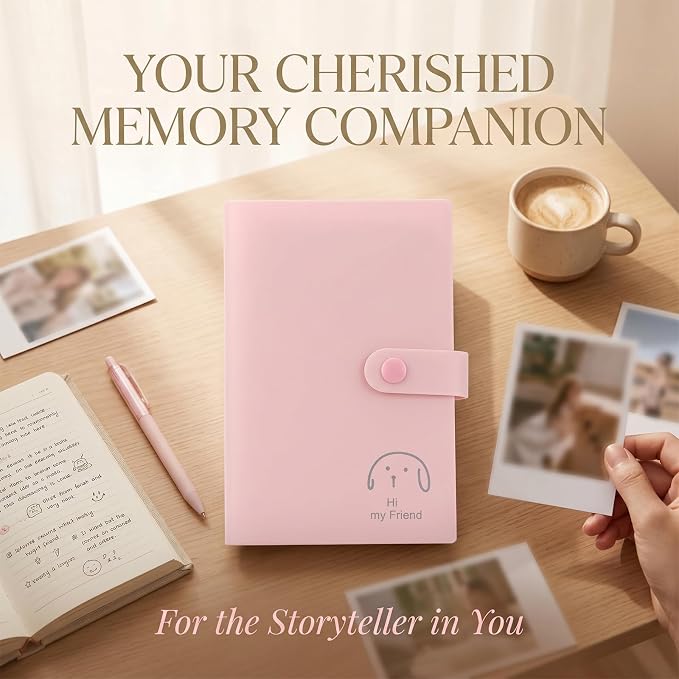 Kpop Card Holder Book with 240 Pockets - Mini Photo Album for 3.5 x 2.25 Inch Film & Photocard, Small Wallet Scrapbook Albums Holder Set for Collect Personalized Cards, Pictures, Postcards (Pink) - Image 4