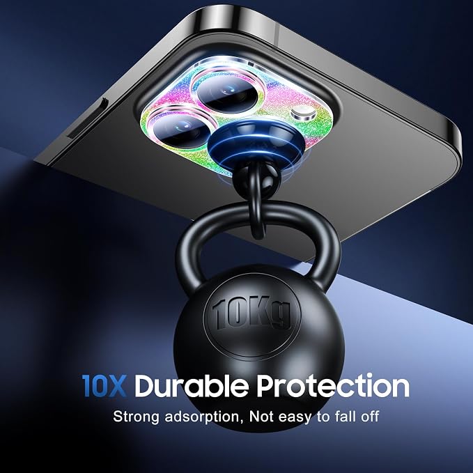 UniqueMe for iPhone 14 Pro Max/14 Pro Camera Lens Protector Bling Colorful | 3 Pack-Acrylic, Not Glass, Case Friendly, Scratch-Resistant, Night Shooting Mode - Image 2