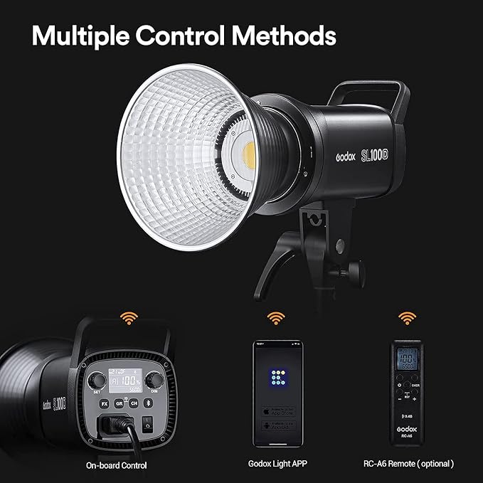 Godox SL100D LED Video Light,100W TLCI≥97 CRI≥96,5600K Continuous Lighting, 8 FX Lighting Effects, 32100Lux @1M Bowens Mount COB LED Continuous Light for Video Shooting,Content Creating,Photography - Image 7