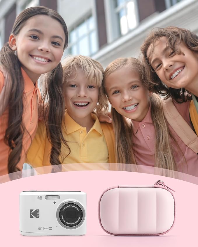 Digital Camera Case for CAMKORY/KODAK PIXPRO with SD Card Storage, Pink | Small Hard Shell Bag Compatible with CAMKORY DC403/ KODAK PIXPRO FZ55/ FZ45/ STUOGYUM DC402-AF for Travel - Image 5