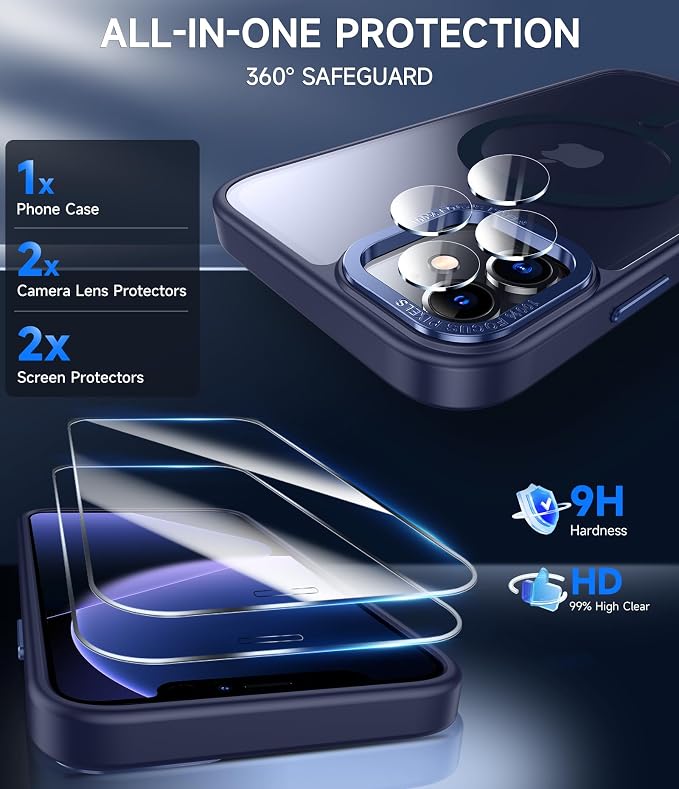 LeYi for iPhone-11 Phone Case Blue Compatible with MagSafe Magnetic[ Screen Protector X2 + Camera Cover X2] Funda para ipone 11case Military Grade Protective Cover Cases for i Phone 11 iphone11,Blue - Image 2