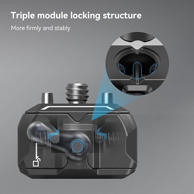 SMALLRIG Quick Release Plate Drop-in Quick Release Camera Mount Adapter | Mini Plate with 1/4" Screw, for Camera Clamp, Super Clamp, Ball Head, Tripod, Magic Arm, Stabilizer, Field Monitor - 3513C - Image 4