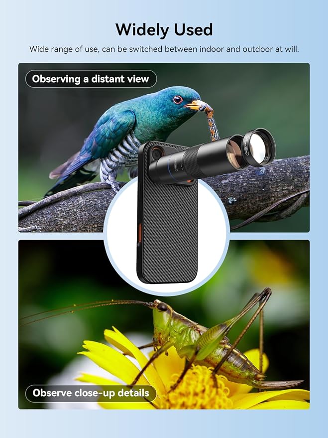 MIAO LAB 10X Telephoto + 200mm Macro Lens for iPhone 17 Pro, 2-in-1 Telephoto & Macro with 17mm Thread Interface & Dedicated Case – Perfect for Concerts, Travel, and Outdoor Exploration - Image 6