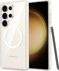 FNTCASE for Samsung Galaxy S23 Ultra Case, Compatible with Magsafe Clear | Anti Yellowing Magnetic Back, 14FT Military Grade Drop Protection, Shockproof Protective Phone Cover, Transparent by FNTCASE