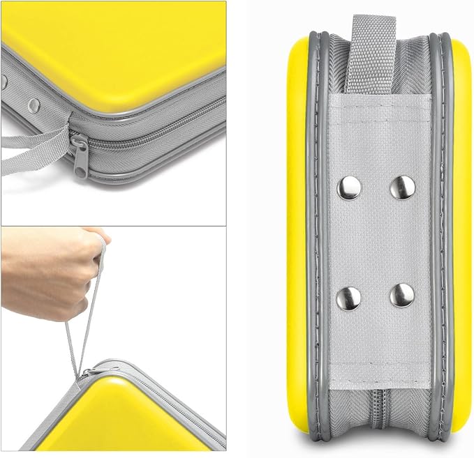Siveit DVD Case CD Case Holders DVD Binder Wallet Hard Plastic 48 Capacity CD/DVD Disc Cases Storage Binder for Car Home Office Travel (Yellow) - Image 3