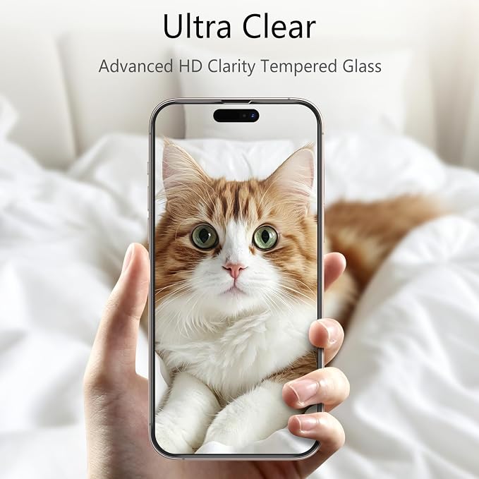 3 Pack Privacy Screen Protector for iPhone 15 +3 Pack Camera Lens Protector with Tempered Glass,Sensitive Touch and Screen Protection - Image 9