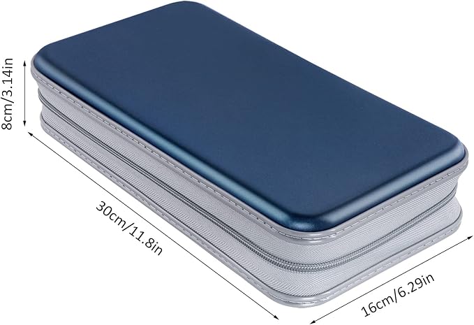 Siveit CD Case Holder, 80 Capacity CD/DVD Case Holders Wallet Hard Plastic CD DVD Disc Cases Storage Binder for Car Home Office Travel (Dark Blue) - Image 6