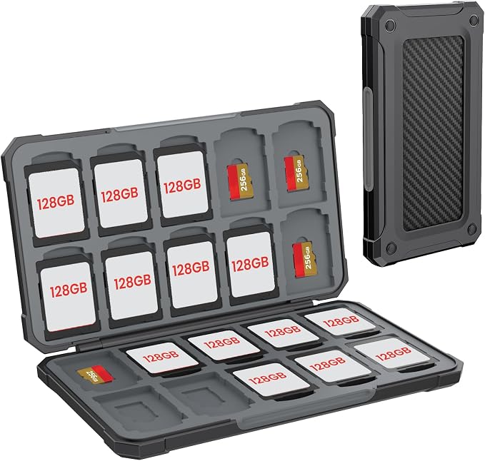 HEIYING SD Card Holder with 40 Precise Slots for SDXC SDHC Micro SD Cards | Portable SD Card Case, Hard ABS Shell with Soft Silicone Lining, Precise Card Slots,Magnetic Closure for Neat Storage by HEIYING