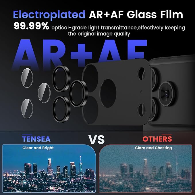 Tensea for iPhone 17 Pro Camera Lens Protector | Metal Aluminum Alloy Tempered Glass Cover Camera Screen Protector Accessories, Case Friendly - Image 3