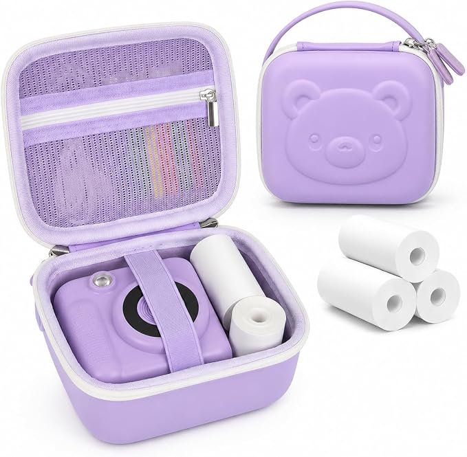 PAIYULE Kids Instant Print Camera Case for ESOXOFFORE for Dylanto | Hard Shell,Mesh Pocket,Wrist Strap,for Gofunly,for GREENKINDER,for DUDUDRAGON,for Zostuic,for Careenoah (Box Only)SkyBlue by paiyule