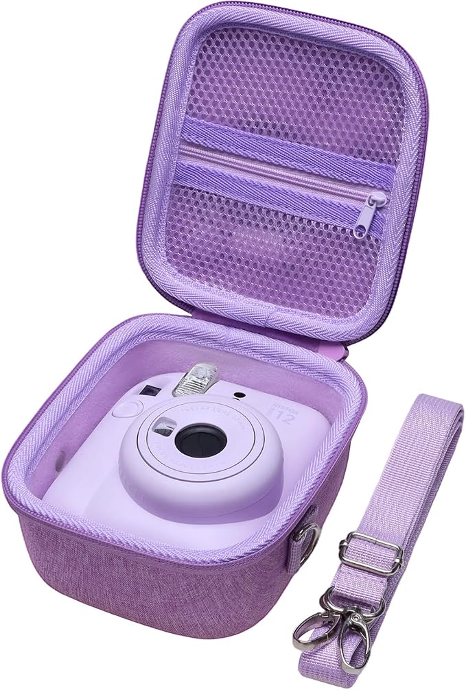 LTGEM Case Compatible with Fujifilm Instax Mini 13/12 Instax Camera, Purple | Fits Instant Camera 11/10/9/8/7/7+ and FUJIFILM Instax Mini Instant Flim with Shoulder Strap, Case Only by LTGEM