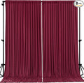 24ftx10ft Wrinkle Free Burgundy Backdrop Curtain - 10 Feet Photography Backdrop Drapes, Silky Polyester Back Drop Cloth for Wedding Baby Shower Balloon Arch Background by Unknown