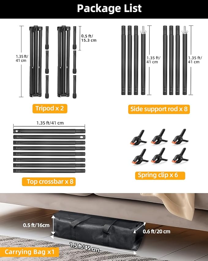 Hemmotop Photo Backdrop Stand, 10x7ft, Secure Straight Thread Connection | Stable Metal, Fits Banner, Projector Screen, Background, Balloon, Ideal for Photoshoot, Wedding, Birthday, Baby Shower Party - Image 9