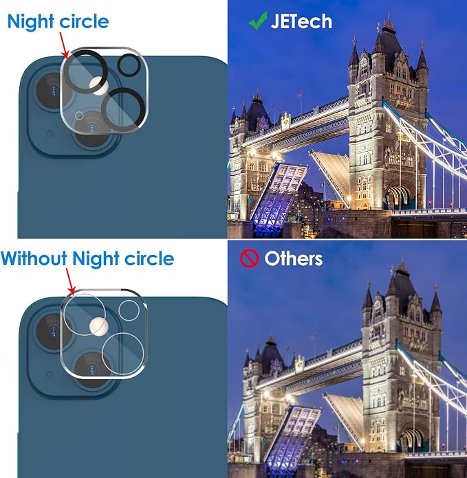JETech Screen Protector for iPhone 13, 2+2 Pack | with Camera Lens Protector, HD Clear Tempered Glass, Anti-Scratch Protection, Easy Installation Tool - Image 6