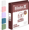 BinderX 3 Ring Binder 1.5 Inch, Clear View Binder, Burgundy Red, Letter | Extra Durable, PVC-Free, Customizable, Interior Pockets, 325-Sheet Capacity, Eco-Friendly, Reinforced Hinge, School, Office by Sooez