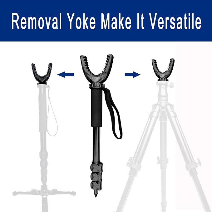 AUSCAMOTEK Aluminum Monopod for Hunting and Photography - Lightweight Collapsible 17-40 Inches Shooting Stick with 360° Swivel Yoke for Rifle Crossbow and Camera Support - Image 4