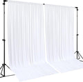 White Backdrop Curtains 2 Panels, 10 Feet Wrinkle-Free Polyester Photography Backdrop Drapes for Wedding Baby Shower Party Background Backdrop Stand- 8FTX10FT (White) by WishCare