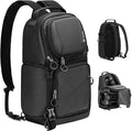 TARION 2-in-1 Camera Backpack & Shoulder Sling Bag Compact 9L Black TR-S | Dual Strap Convertible, Side Access, Waterproof Raincover, for Travel Photography, for DSLR SLR Mirrorless Cameras Drone by TARION